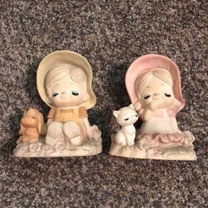 Vintage boy & girl ceramic figurines